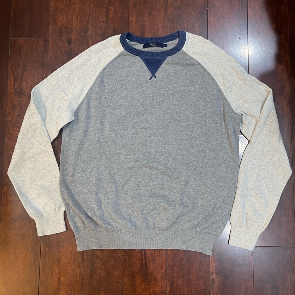 J Crew Gray and Blue Sweater